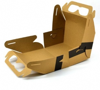  Folding recyclable brown Kraft paper cake box	