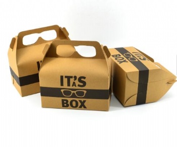  Folding recyclable brown Kraft paper cake box	