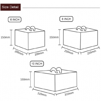  Birthday cake box with handle 6 8 10 inch	