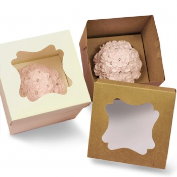 Cup Cake paper packaging box with window