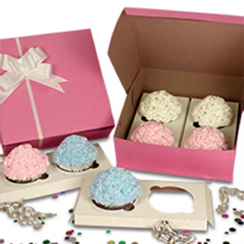  Cup Cake paper packaging box with window	