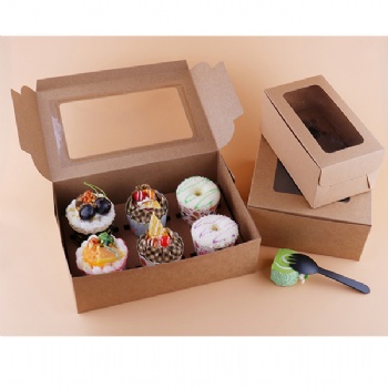 Kraft Paper Brown Cupcake Folding Packaging Box