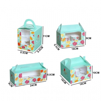  Different Size Cupcake Paper Box with window	