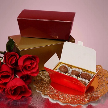  Food Grade Ivory Paper Foldable Chocolate Box	