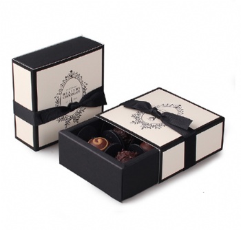  Drawer Chocolate Rigid Box with Divider and Ribbon	