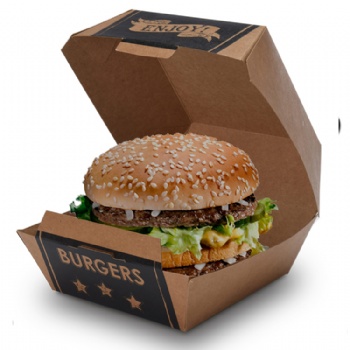 Recyclable Folding Kraft Paper Hamburger box