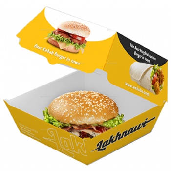  Printed Folding Kraft Paper Hamburger box	