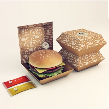 Printed Kraft Paper Hamburger Box