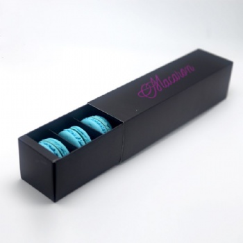  350g GSM Black Macaroon Paper Box	