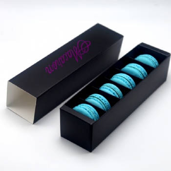  350g GSM Black Macaroon Paper Box	