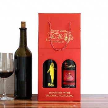  2 Bottles Of Wine corrugated Box With Window	