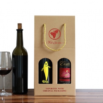  2 Bottles Of Wine corrugated Box With Window	