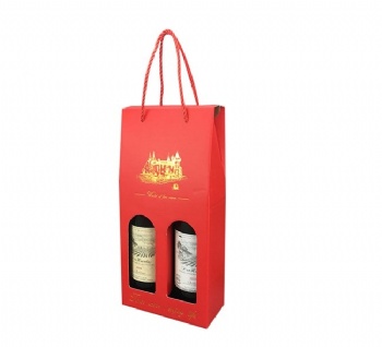  2 Bottles Of Wine corrugated Box With Window	