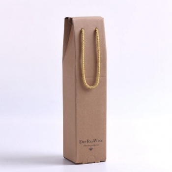  Corrugated Paper Single Bottle Wine Box With Rope	