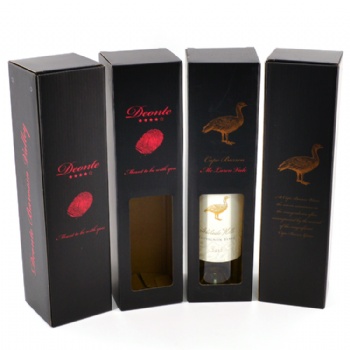  Custom Logo Wine Corrugated Gift Box with window	