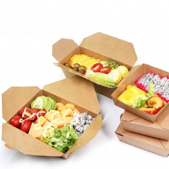  Food Grade Fast Food Kraft Paper Box	