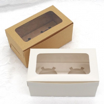  Kraft Paper Brown Cupcake Folding Packaging Box	